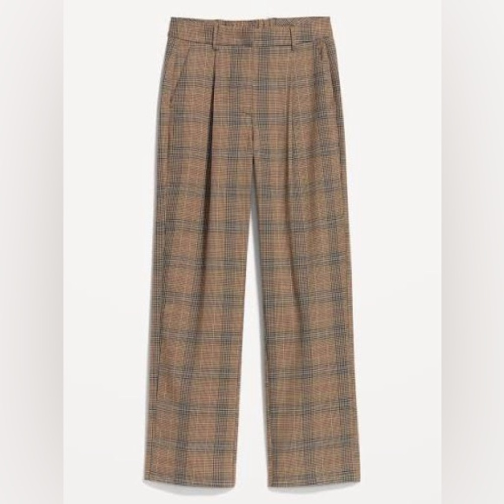 Old Navy Women's Plaid Brown Trousers